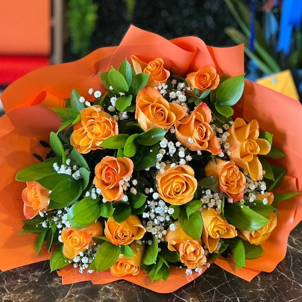  Antalya Lara Florists - ORANGE ROSE BOUQUET